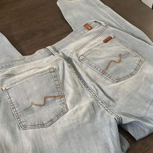 7 For All Mankind Sky Blue Slim Jeans - Picture 4 of 7